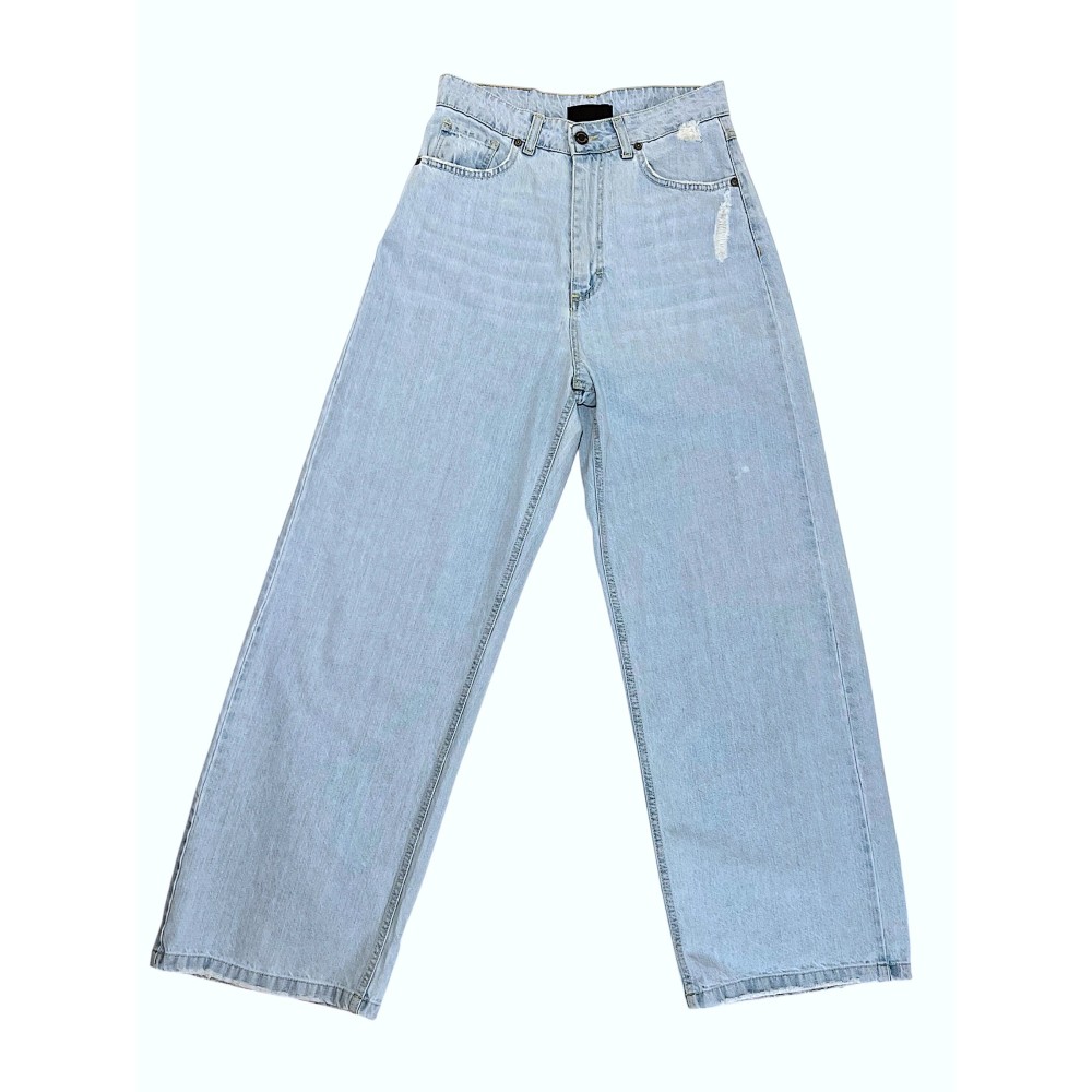 ΠΑΝΤΕΛΟΝΙ ΤΖHΝ ΣΕ ΑΝΟΙΧΤΟ ΜΠΛΕ, ΨΗΛΟΜΕΣΟ ΣΕ ΙΣΙΑ - ΧΑΛΑΡΗ ΓΡΑΜΜΗ ΜΕ ΤΣΕΠΕΣ "STYLISHIOUS COLLECTION"