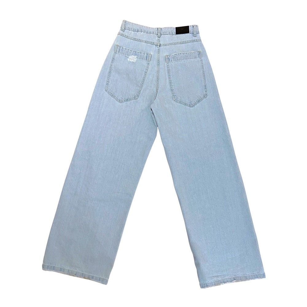 ΠΑΝΤΕΛΟΝΙ ΤΖHΝ ΣΕ ΑΝΟΙΧΤΟ ΜΠΛΕ, ΨΗΛΟΜΕΣΟ ΣΕ ΙΣΙΑ - ΧΑΛΑΡΗ ΓΡΑΜΜΗ ΜΕ ΤΣΕΠΕΣ "STYLISHIOUS COLLECTION"