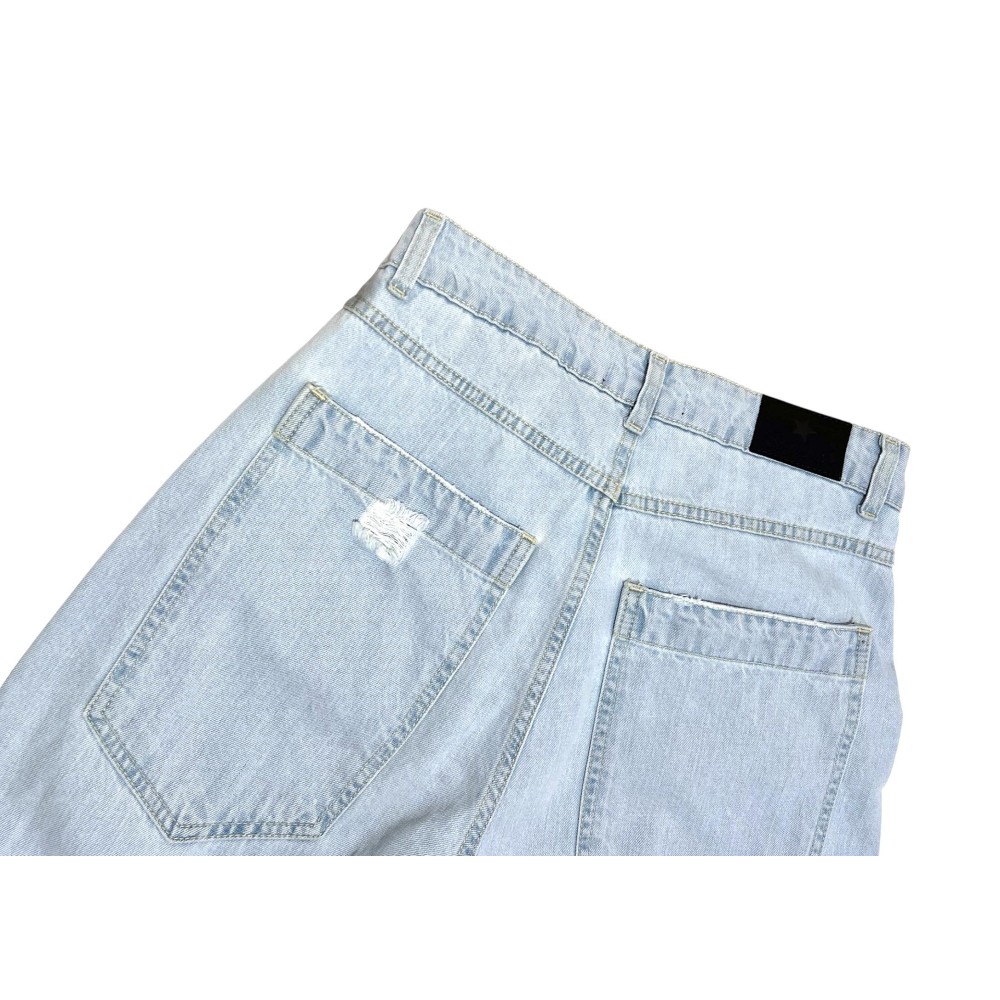 ΠΑΝΤΕΛΟΝΙ ΤΖHΝ ΣΕ ΑΝΟΙΧΤΟ ΜΠΛΕ, ΨΗΛΟΜΕΣΟ ΣΕ ΙΣΙΑ - ΧΑΛΑΡΗ ΓΡΑΜΜΗ ΜΕ ΤΣΕΠΕΣ "STYLISHIOUS COLLECTION"