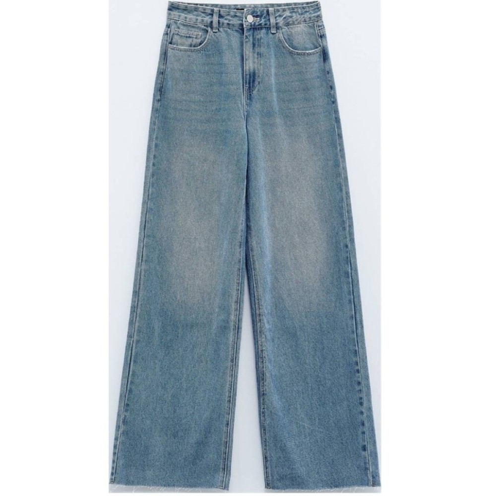 ΠΑΝΤΕΛΟΝΙ ΤΖHΝ ΣΕ ΑΝΟΙΧΤΟ ΜΠΛΕ, ΨΗΛΟΜΕΣΟ ΣΕ ΙΣΙΑ ΓΡΑΜΜΗ ΜΕ ΞΕΒΑΜΜΑΤΑ "STYLISHIOUS COLLECTION"