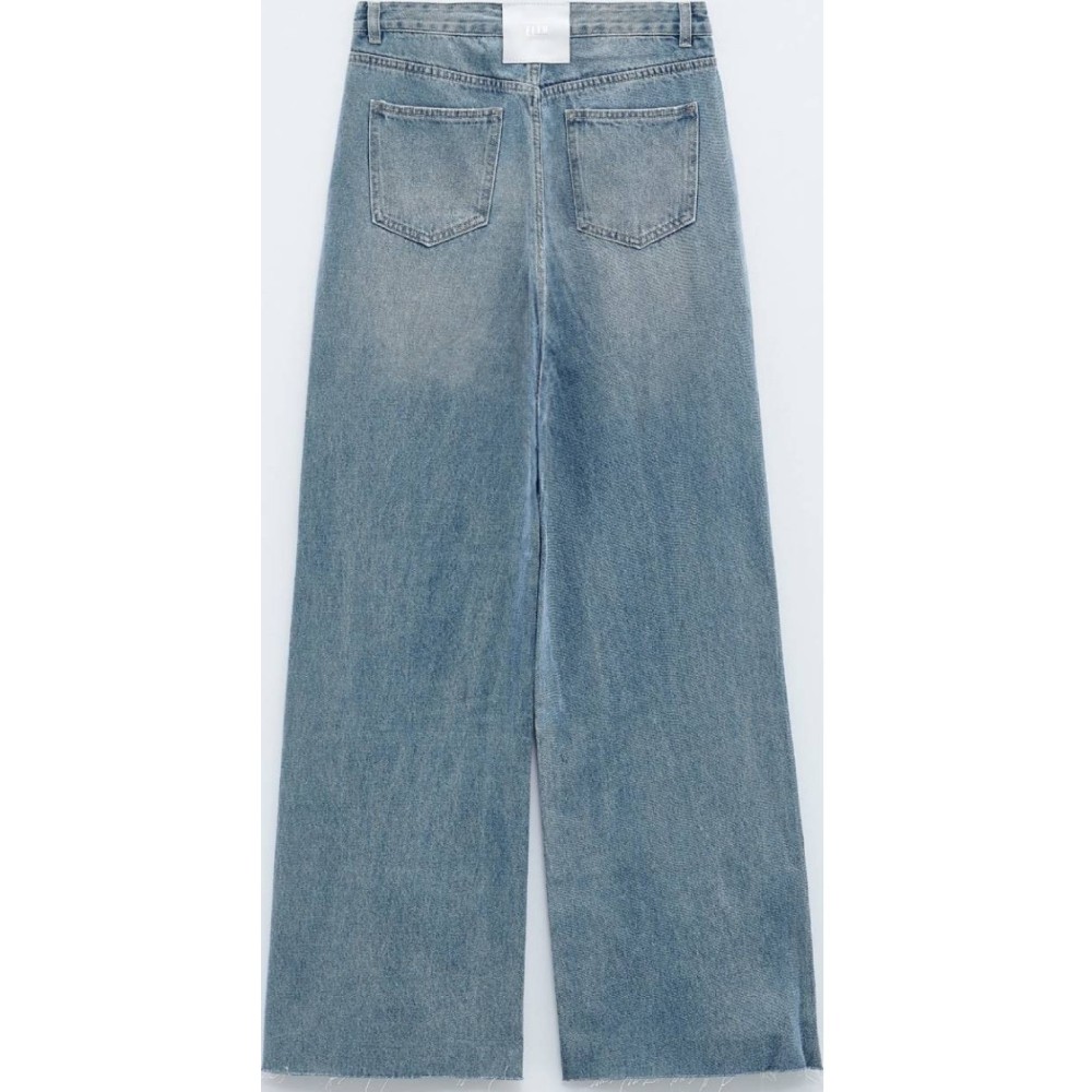 ΠΑΝΤΕΛΟΝΙ ΤΖHΝ ΣΕ ΑΝΟΙΧΤΟ ΜΠΛΕ, ΨΗΛΟΜΕΣΟ ΣΕ ΙΣΙΑ ΓΡΑΜΜΗ ΜΕ ΞΕΒΑΜΜΑΤΑ "STYLISHIOUS COLLECTION"