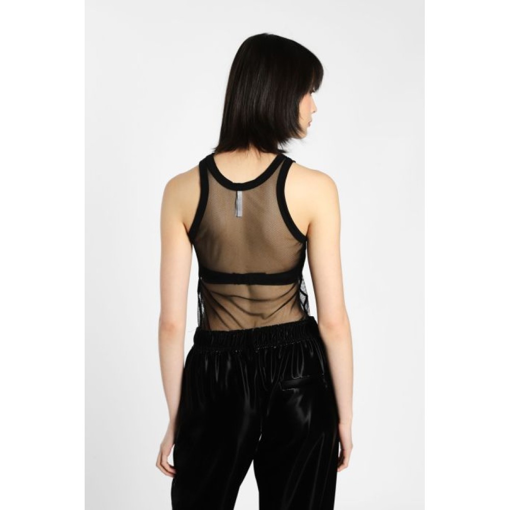 ΤΟΠ - ΦΑΝΕΛΑΚΙ ΑΠΟ ΜΑΥΡΟ ΔΙΧΤΥ, ΕΛΑΣΤΙΚΟ, ΔΙΑΦΑΝΟ ΜΕ ΑΞΕΣΟΥΑΡ ΣΤΗΘΟΥΣ ΑΠΟ ΜΑΥΡΟ ΛΑΣΤΙΧΟ "STYLISHIOUS COLLECTION"