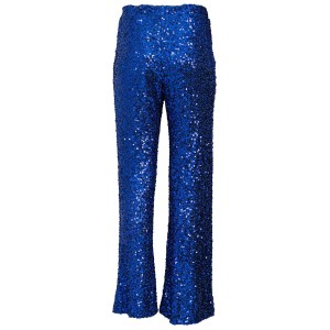 PANTS IN ELECTRIC BLUE SEQUINS, STRETCH & HIGHRISE "STYLISHIOUS COLLECTION"
