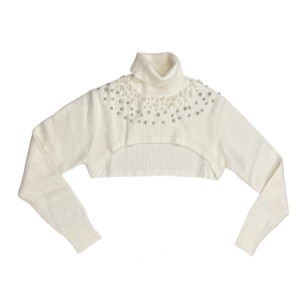 ΜΠΛΟΥΖΑ - ΣΕΤ ΙΒΟΥΑΡ ΜΕ ΚΟΝΤΟ ΜΠΟΛΕΡΟ ΚΕΝΤΗΜΕΝΟ ΚΑΙ ΤΟΠ ΑΠΟ ΠΟΛΥ ΑΠΑΛΟ ΠΛΕΧΤΟ ”STYLISHIOUS COLLECTION”