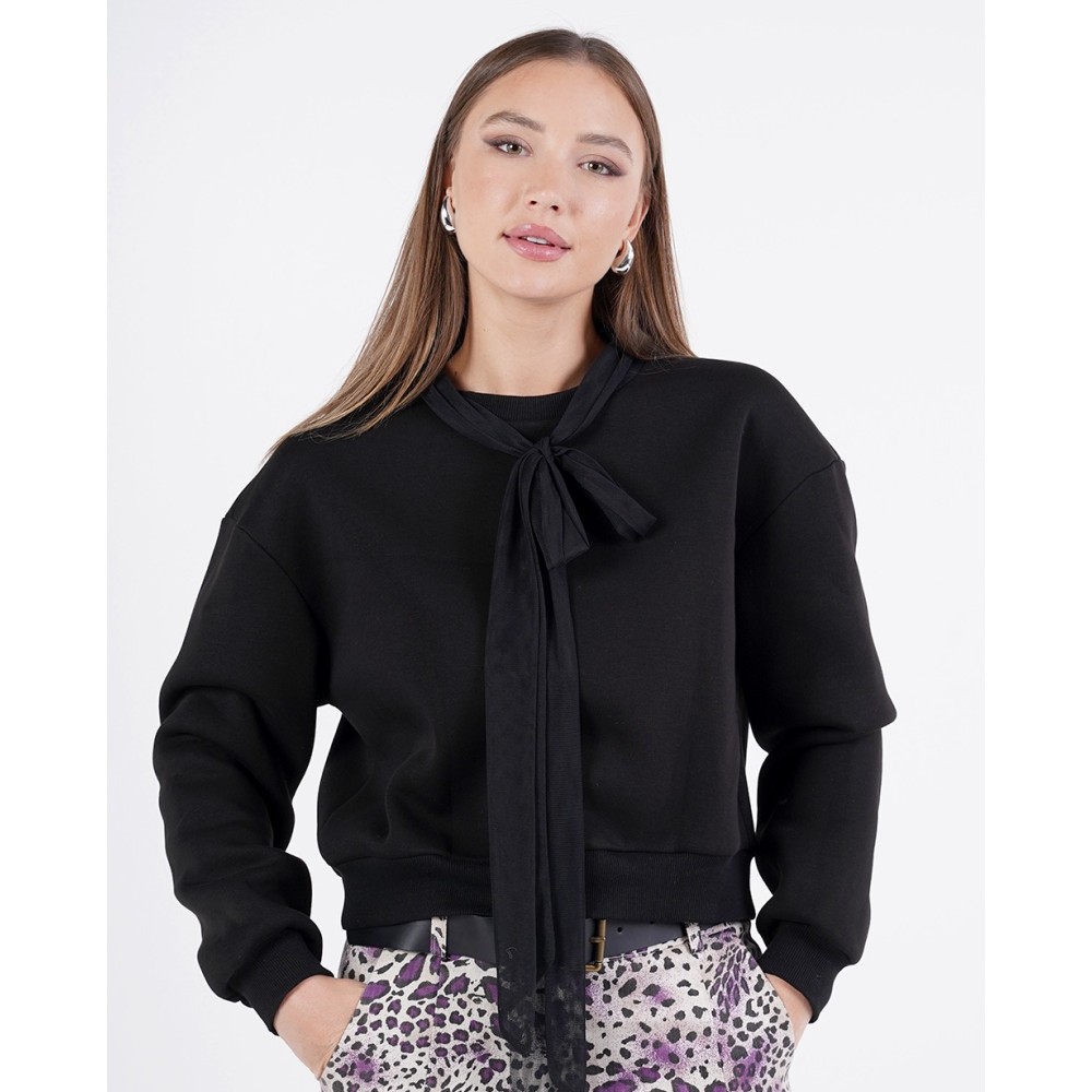 ΜΠΛΟΥΖΑ - ΦΟΥΤΕΡ MAYPO ΜΕ ΔΕΣΙΜΟ ΣΤΟΝ ΛΑΙΜΟ ΚΑΙ ΠΟΛΥ ΑΠΑΛΗ ΑΙΣΘΗΣΗ  "STYLISHIOUS COLLECTION"