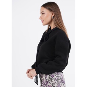 ΜΠΛΟΥΖΑ - ΦΟΥΤΕΡ MAYPO ΜΕ ΔΕΣΙΜΟ ΣΤΟΝ ΛΑΙΜΟ ΚΑΙ ΠΟΛΥ ΑΠΑΛΗ ΑΙΣΘΗΣΗ  "STYLISHIOUS COLLECTION"