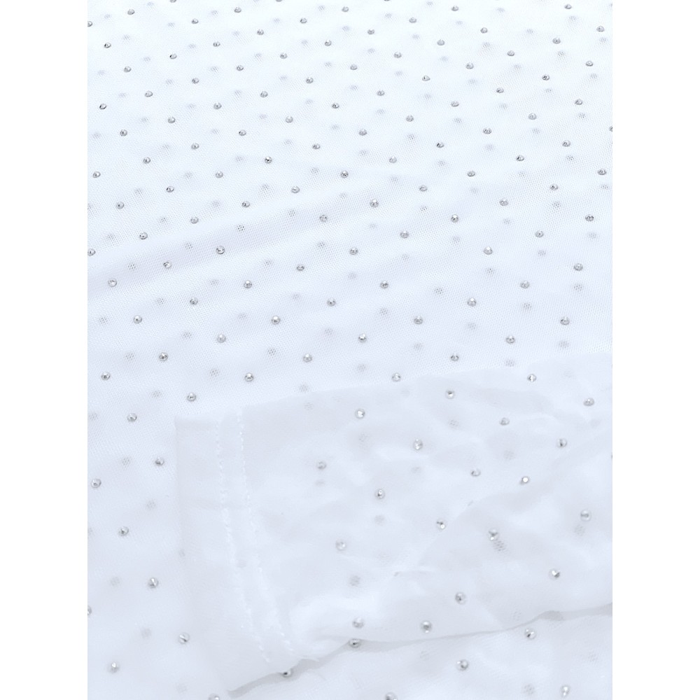 KOPMAKI ΛΕΥΚΟ, ΔΙΑΦΑΝΟ & ΕΛΑΣΤΙΚΟ ΜΕ ΙΡΙΔΙΖΟΝTA ΚΡΥΣΤΑΛΛΑ ΚΑΙ ΜΑΚΡΙΑ ΜΑΝΙΚΙΑ "STYLISHIOUS COLLECTION"