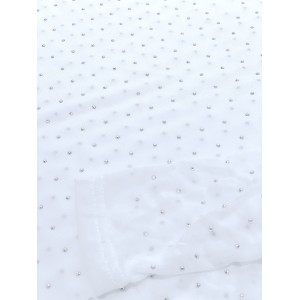 KOPMAKI ΛΕΥΚΟ, ΔΙΑΦΑΝΟ & ΕΛΑΣΤΙΚΟ ΜΕ ΙΡΙΔΙΖΟΝTA ΚΡΥΣΤΑΛΛΑ ΚΑΙ ΜΑΚΡΙΑ ΜΑΝΙΚΙΑ "STYLISHIOUS COLLECTION"