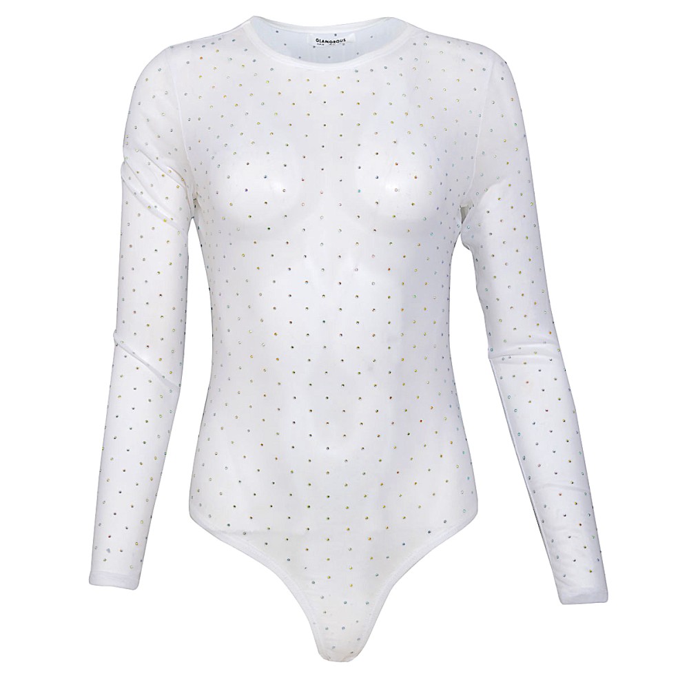 KOPMAKI ΛΕΥΚΟ, ΔΙΑΦΑΝΟ & ΕΛΑΣΤΙΚΟ ΜΕ ΙΡΙΔΙΖΟΝTA ΚΡΥΣΤΑΛΛΑ ΚΑΙ ΜΑΚΡΙΑ ΜΑΝΙΚΙΑ "STYLISHIOUS COLLECTION"