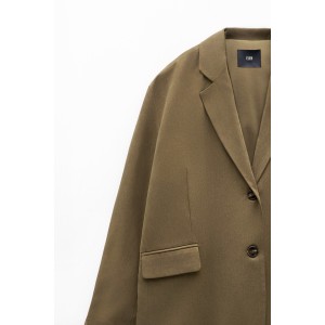 ΣΑΚΑΚΙ ΣΕ ΚΑΦΕ - ΛΑΔΙ ΓΗΙΝΗ ΑΠΟΧΡΩΣΗ, OVERSIZED, ΜΟΝΟΠΕΤΟ ΜΕ ΤΣΕΠΕΣ  ”ALEX KATSAITI X STYLISHIOUS"