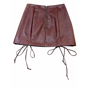 ΦΟΥΣΤΑ ΜΙΝΙ, ΑΠΟ ΟΙΚΟΛΟΓΙΚO ΜΠΟΡΝΤΩ ΔΕΡΜΑ, ΣΤΕΝΗ ΜΕ ΔΙΑΚΟΣΜΗΤΙΚΑ ΧΙΑΣΤΙ KOΡΔΟΝΙΑ  "STYLISHIOUS COLLECTION"