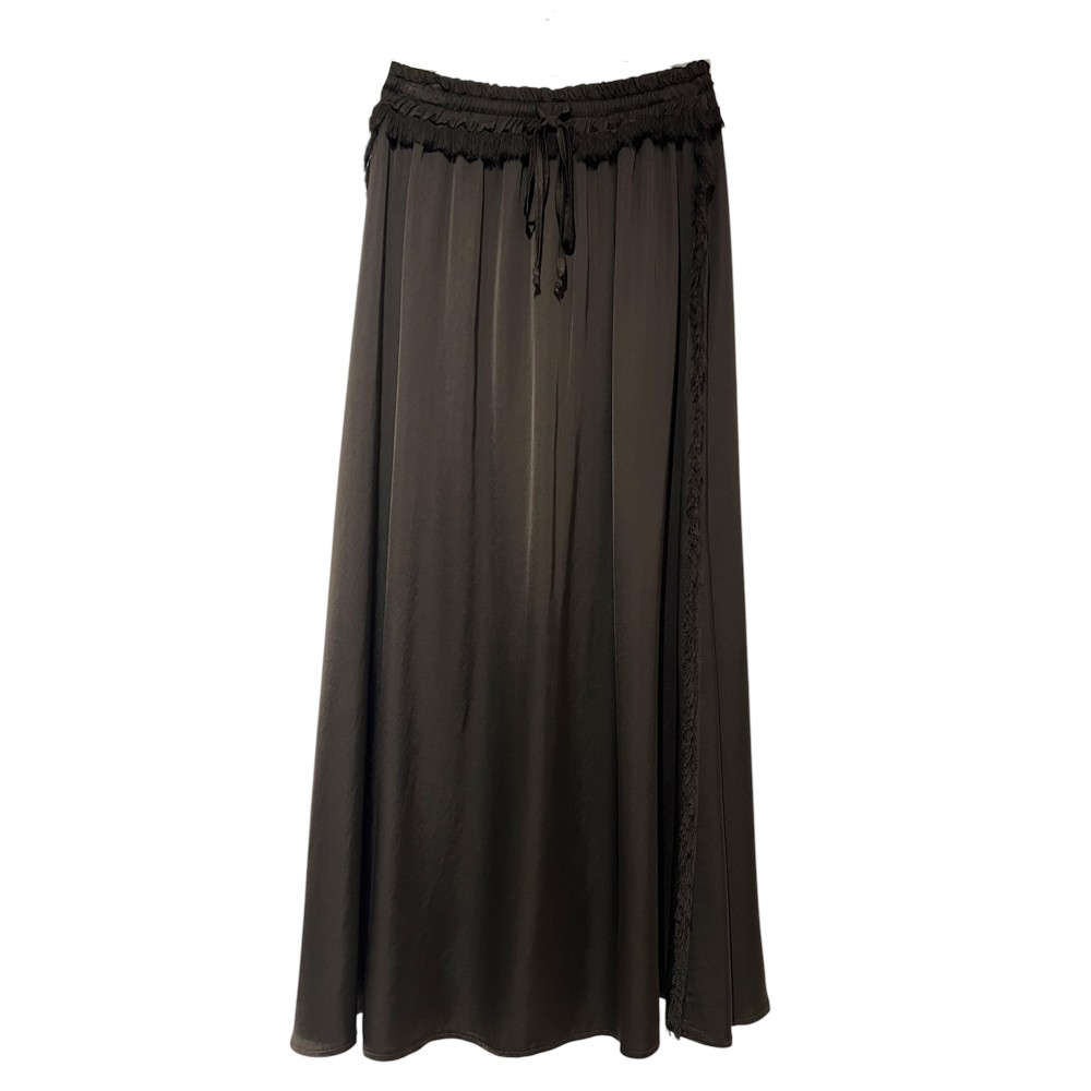 ΦΟΥΣΤΑ ΣΕ ΣΚΟΥΡΟ ΚΑΦΕ ΣΑΤΕΝ, ΜAKPYA,ΕΒΑΖΕ ΜΕ ΚΟΝΤΑ ΞΕΦΤΙΑ ΣΤΟ ΠΛΑΙ ΚΑΙ ΛΑΣΤΙΧΟ ΣΤΗΝ ΜΕΣΗ "STYLISHIOUS COLLECTION"