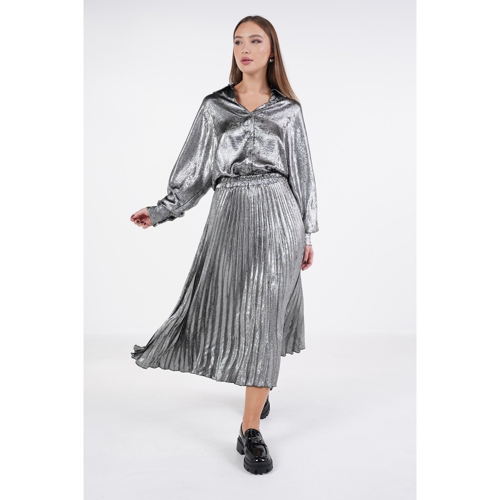 ΦΟΥΣΤΑ ΠΛΙΣΕ ΣΕ ΑΣΗΜΙ ΜΕΤΑΛΛΙΖΕ ΥΦΑΣΜΑ, ΜΙΝΤΙ "STYLISHIOUS COLLECTION"