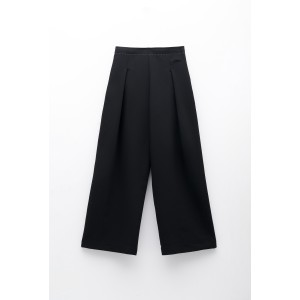 PANTS IN BLACK WITH FITTED WAIST BAND, STRAIGHT LINE, PLEATED IN THE FRONT & BACK  "STYLISHIOUS COLLECTION"