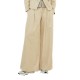 PANTS IN SAND-CREAM,SOFT FEEL FISHBONE WOOL & VISCOSE FABRIC,MENS' LINE,LOOSE & HIGH WAIST WITH PLEATS "STYLISHIOUS COLLECTION"