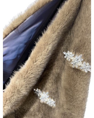 ΤΣΑΝΤΑ - ΣΑΚΟΣ ΜΕΓΑΛΗ ΣΕ ΚΑΦΕ ΤΟΥ ΠΟΥΡΟΥ ΑΠΟΧΡΩΣΗ, ΑΠΟ ΟΙΚΟΛΟΓΙΚΗ ΓΟΥΝΑ ΜΕ ΚΑΡΦΙΤΣΕΣ " STYLISHIOUS COLLECTION "  