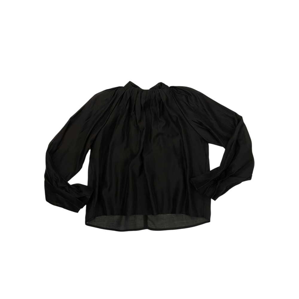 ΜΠΛΟΥΖΑ ΜΑΥΡΗ, ΗΜΙΔΙΑΦΑΝΗ ΜΕ ΠΙΕΤΕΣ ΣΤΟΝ ΛΑΙΜΟ ΚΑΙ ΣΤΑ ΜΑΝΙΚΙΑ "STYLISHIOUS COLLECTION"