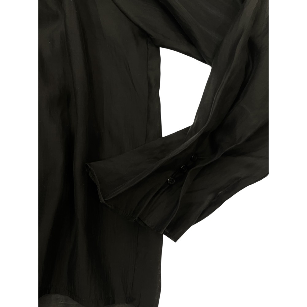 ΜΠΛΟΥΖΑ ΜΑΥΡΗ, ΗΜΙΔΙΑΦΑΝΗ ΜΕ ΠΙΕΤΕΣ ΣΤΟΝ ΛΑΙΜΟ ΚΑΙ ΣΤΑ ΜΑΝΙΚΙΑ "STYLISHIOUS COLLECTION"