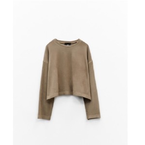 ΜΠΛΟΥΖΑ - ΦΟΥΤΕΡ ΜΠΕΖ-ΚΑΦΕ ΣΕ ΦΑΡΔΙΑ ΓΡΑΜΜΗ ΑΠΟ ΑΠΑΛΟ ΒΕΛΟΥΡ ΥΦΑΣΜΑ "STYLISHIOUS COLLECTION"