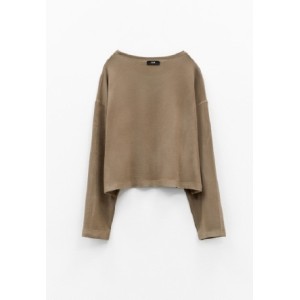 ΜΠΛΟΥΖΑ - ΦΟΥΤΕΡ ΜΠΕΖ-ΚΑΦΕ ΣΕ ΦΑΡΔΙΑ ΓΡΑΜΜΗ ΑΠΟ ΑΠΑΛΟ ΒΕΛΟΥΡ ΥΦΑΣΜΑ "STYLISHIOUS COLLECTION"