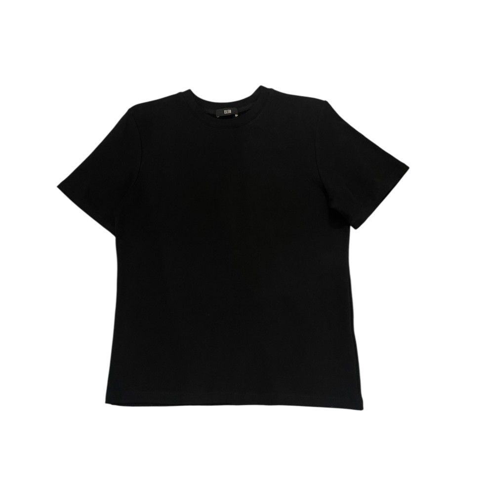 T-SHIRT ΣΕ ΜΑΥΡΟ ΠΟΛΥ ΑΠΑΛΟ, ΒΑΜΒΑΚΕΡΟ ΥΦΑΣΜΑ, ΤΥΠΟΥ ΦΟΥΤΕΡ " STYLISHIOUS COLLECTION "