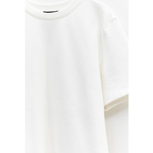 T-SHIRT ΣΕ ΛΕΥΚΟ ΠΟΛΥ ΑΠΑΛΟ, ΒΑΜΒΑΚΕΡΟ ΥΦΑΣΜΑ, ΤΥΠΟΥ ΦΟΥΤΕΡ " STYLISHIOUS COLLECTION "