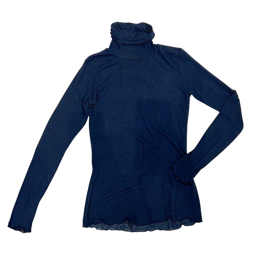 ΜΠΛΟΥΖΑ ΖΙΒΑΓΚΟ ΗΜΙΔΙΑΦΑΝΗ ΣΕ ΜΠΛΕ ΣΚΟΥΡΟ, ΚΑΦΕ ΚΑΙ ΜΠΟΡΝΤΩ ΑΠΟ ΠΟΛΥ ΑΠΑΛΟ ΕΛΑΣΤΙΚΟ ΥΦΑΣΜΑ ”STYLISHIOUS COLLECTION”