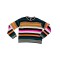 BLOUSE IN STRIPED MULTICOLORED FINE KNIT, CROPPED & OVERSIZED  ”STYLISHIOUS COLLECTION”