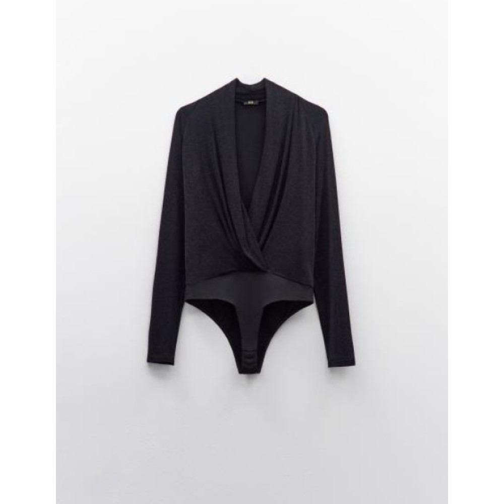 KOPMAKI MAYPO ΗΜΙΔΙΑΦΑΝΟ ΑΠΟ ΕΛΑΣΤΙΚΟ ΛΟΥΡΕΞ ΥΦΑΣΜΑ, ΚΡΟΥΑΖΕ ΜΕ ΜΑΚΡΙΑ ΜΑΝΙΚΙΑ  "STYLISHIOUS COLLECTION"