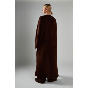 ΖΑΚΕΤΑ ΜΑΚΡΙΑ ΣΕ ΚΑΦΕ - ΣΟΚΟΛΑΤΙ ΑΠΟΧΡΩΣΗ, OVERSIZED ΚΑΙ ΑΝΟΙΧΤΗ ΜΕ ΤΣΕΠΕΣ "STYLISHIOUS COLLECTION"