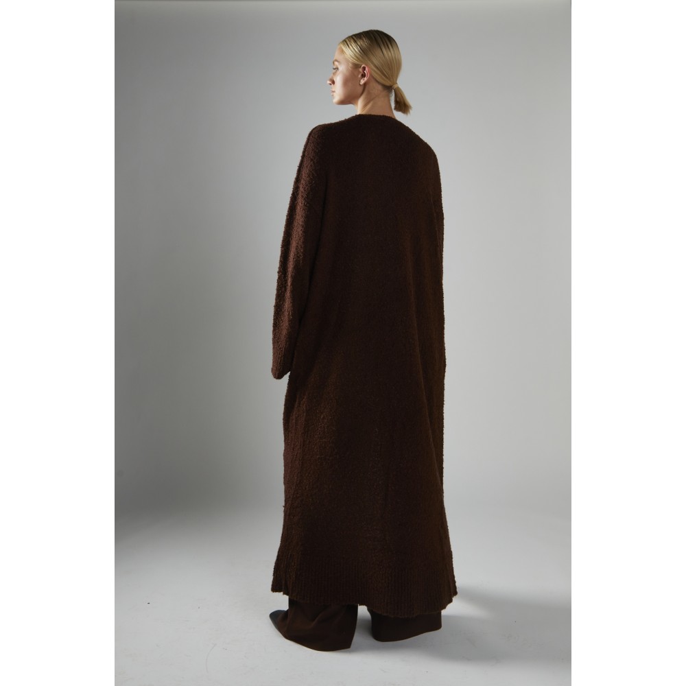 ΖΑΚΕΤΑ ΜΑΚΡΙΑ ΣΕ ΚΑΦΕ - ΣΟΚΟΛΑΤΙ ΑΠΟΧΡΩΣΗ, OVERSIZED ΚΑΙ ΑΝΟΙΧΤΗ ΜΕ ΤΣΕΠΕΣ "STYLISHIOUS COLLECTION"