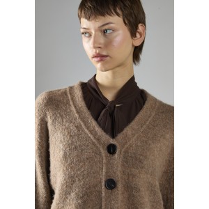 ΖΑΚΕΤΑ ΜΠΕΖ - ΓΚΡΙ ΠΛΕΚΤΗ, ΚΟΝΤΗ ΜΕ ΜΑΥΡΑ ΚΟΥΜΠΙΑ ΜΠΡΟΣΤΑ ΚΑΤΑ ΜΗΚΟΣ "STYLISHIOUS COLLECTION"