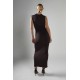 ΦΟΡΕΜΑ ΚΑΦΕ - ΣΟΚΟΛΑΤΙ, ΑΜΑΝΙΚΟ & ΜΑΚΡΥ, ΕΛΑΣΤΙΚΟ ΜΕ ΣΟΥΡΕΣ ΣΤΟ ΠΛΑΙ ΚΑΙ ΠΙΣΩ  "STYLISHIOUS COLLECTION''