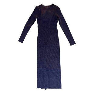 ΦΟΡΕΜΑ ΠΛΕΧΤΟ ΣΚΟΥΡΟ ΜΠΛΕ, ΜΑΚΡΥ ΜΕ ΜΕΤΑΛΛΙΖΕ ΙΝΑ, ΧΡΥΣΑ ΤΡΟΥΚ ΚΑΙ ΑΣΟΡΤΙ ΧΙΑΣΤΙ ΚΟΡΔΟΝΙΑ "STYLISHIOUS COLLECTION"