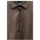 JACKET - OVERSHIRT IN BROWN-GREY SHADE, OVERSIZED IN SYNTHETIC LEATHER WITH POCKETS  "STYLISHIOUS COLLECTION "