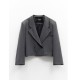 JACKET - BLAZER OVERSIZED IN DARK GREY , DOUBLE BREASTED & CROPPED  ”ALEX KATSAITI X STYLISHIOUS”.