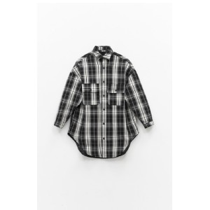 TZAKET - ΠΟΥΚΑΜΙΣΟ ΚΑΡΟ ΣΕ ΛΕΥΚΟ-ΜΑΥΡΟ-ΓΚΡΙ, OVERSIZED ΜΕ ΜΕΓΑΛΕΣ ΤΣΕΠΕΣ "STYLISHIOUS COLLECTION"