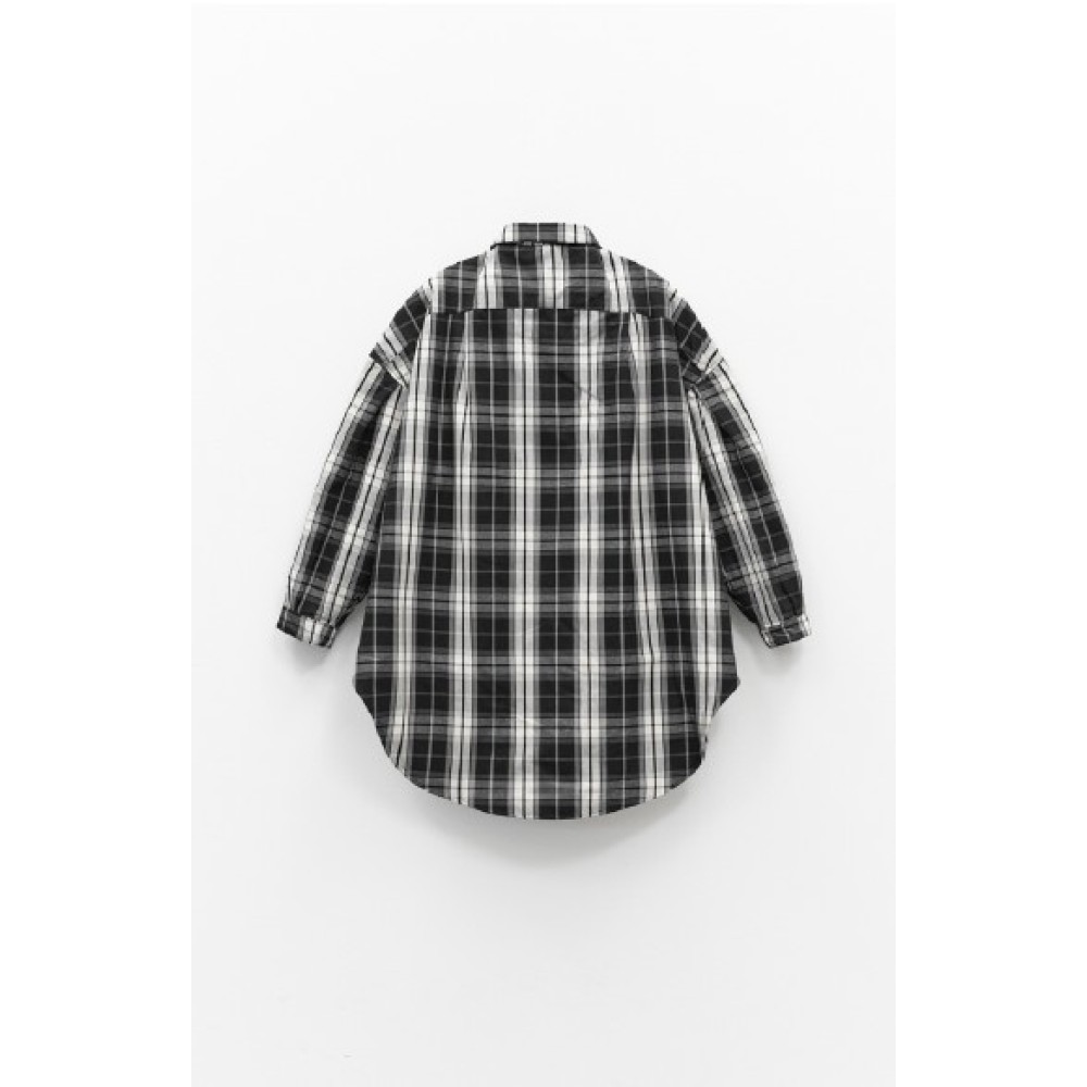 TZAKET - ΠΟΥΚΑΜΙΣΟ ΚΑΡΟ ΣΕ ΛΕΥΚΟ-ΜΑΥΡΟ-ΓΚΡΙ, OVERSIZED ΜΕ ΜΕΓΑΛΕΣ ΤΣΕΠΕΣ "STYLISHIOUS COLLECTION"