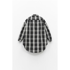 TZAKET - ΠΟΥΚΑΜΙΣΟ ΚΑΡΟ ΣΕ ΛΕΥΚΟ-ΜΑΥΡΟ-ΓΚΡΙ, OVERSIZED ΜΕ ΜΕΓΑΛΕΣ ΤΣΕΠΕΣ "STYLISHIOUS COLLECTION"