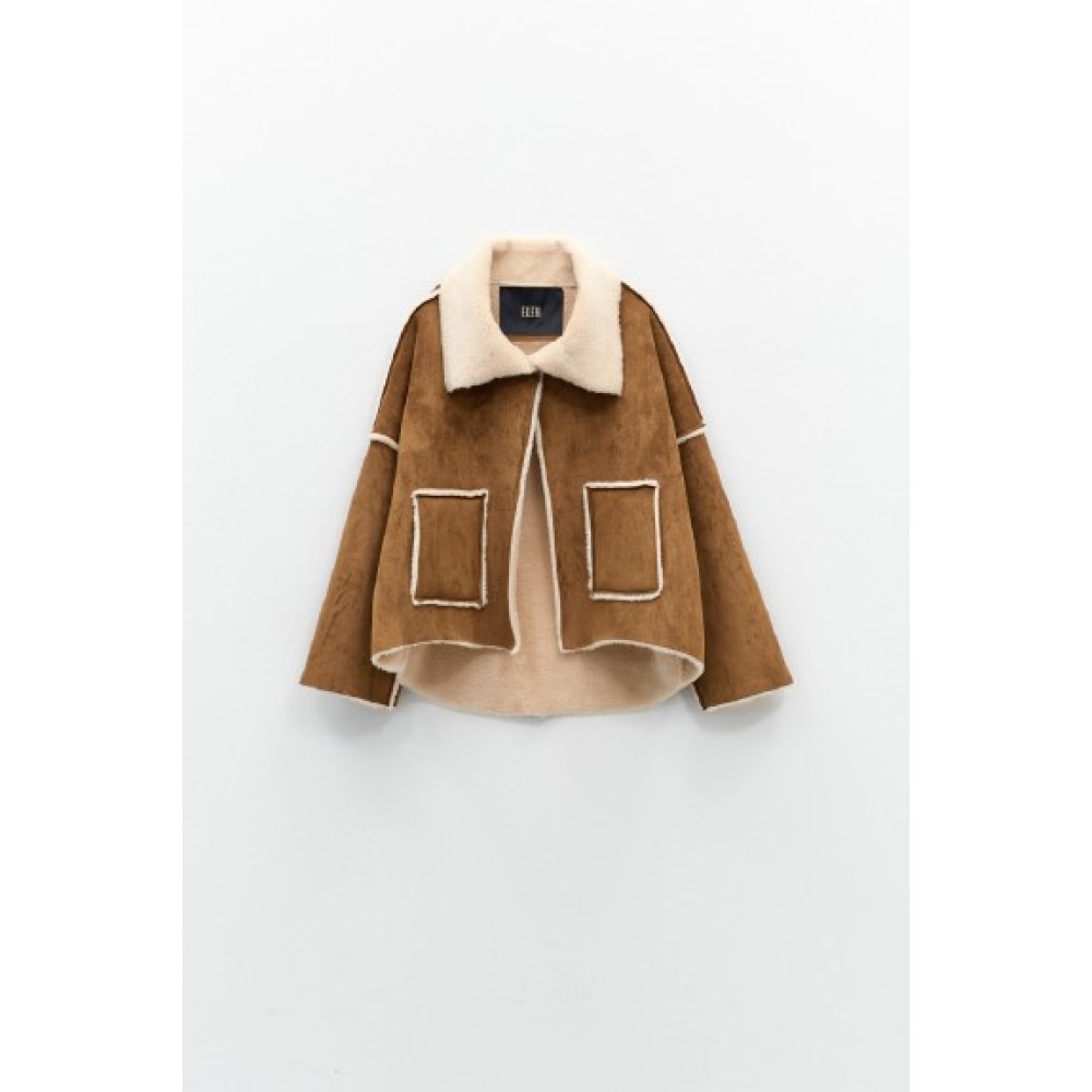 ΤΖΑΚΕΤ ΜΟΥΤΟΝ - ΤΥΠΟΥ ΣΟΥΕΝΤ- TAMΠΑ ΜΕ ΟΙΚΟΛΟΓΙΚΗ ΓΟΥΝΑ, OVERSIZED & UNISEX ”STYLISHIOUS COLLECTION"