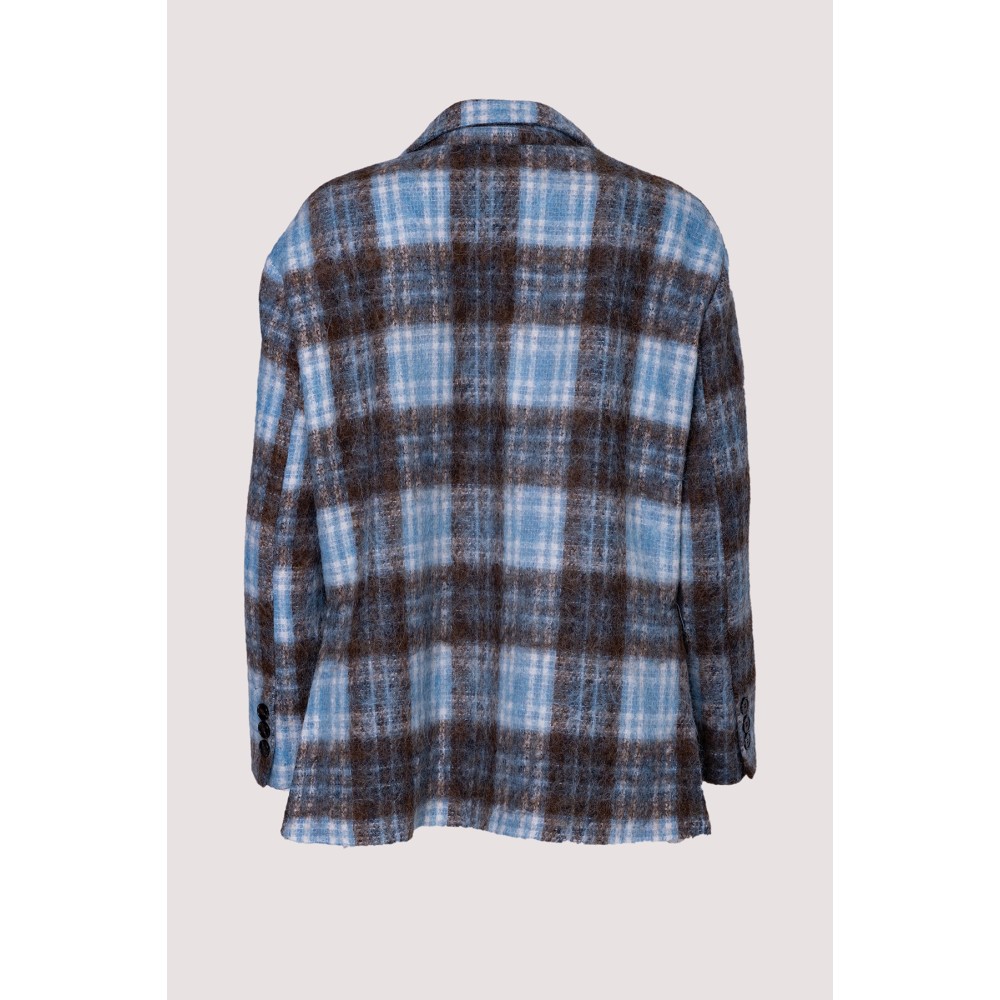 ΣΑΚΑΚΙ ΚΑΡΟ ΓΑΛΑΖΙΟ - ΚΑΦΕ ΜΑΛΛΙΝΟ & OVERSIZED, ΜΟΝΟΠΕΤΟ ΜΕ ΤΣΕΠΕΣ ΚΑΙ ΚΑΡΦΙΤΣΕΣ  ”ALEX KATSAITI X STYLISHIOUS"