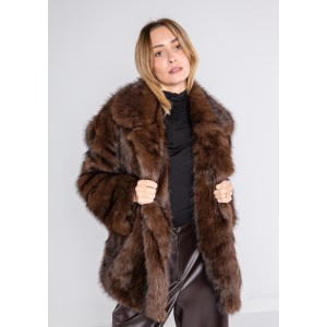 ΤΖΑΚΕΤ ΑΠΟ ΟΙΚΟΛΟΓΙΚΗ ΓΟΥΝΑ ΣΕ ΚΑΦΕ AΠΟΧΡΩΣΗ,OVERSIZED ΜΕ ΠΕΤΑ, ΓΙΑΚΑ & ΤΣΕΠΕΣ “STYLISHIOUS COLLECTION”