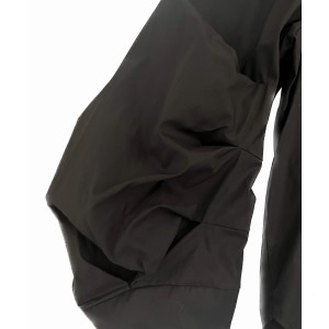 SHIRT IN BLACK COTTON, OVERSIZED WITH PUFFY SLEEVES "STYLISHIOUS COLLECTION"