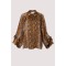 SHIRT WITH SNAKE PRINT IN EARTHY TONES, OVERSIZED WITH PUFFY SLEEVES – "STYLISHIOUS COLLECTION"