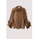 SHIRT WITH SNAKE PRINT IN EARTHY TONES, OVERSIZED WITH PUFFY SLEEVES – "STYLISHIOUS COLLECTION"