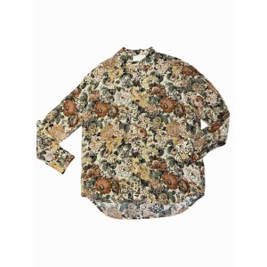SHIRT FLORAL IN PASTEL EARTHY TONES, OVERSIZED "STYLISHIOUS COLLECTION"