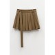SKIRT - SHORT IN BROWN - CHAKI, WITH PLEATS ON THE FRONT & LONG BELT "STYLISHIOUS COLLECTION"