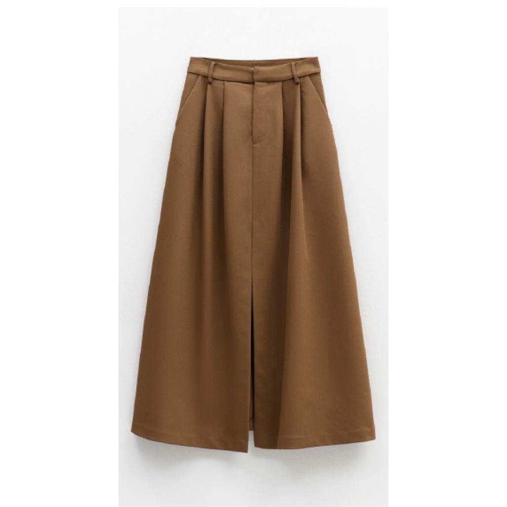 ΦΟΥΣΤΑ ΚΑΦΕ - ΜΟΚΑ, ΜΑΚΡΥΑ ΣΕ ΙΣΙΑ ΓΡΑΜΜΗ, ΨΗΛΟΜΕΣΗ ΜΕ ΠΙΕΤΕΣ & ΑΝΟΙΓΜΑ ΜΠΡΟΣΤΑ  "STYLISHIOUS COLLECTION"