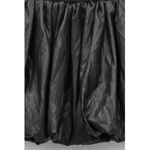 ΦΟΥΣΤΑ ΜΙΝΙ, ΜΠΑΛΟΥΝ ΑΠΟ ΜΑΥΡΗ ΟΙΚΟΛΟΓΙΚΗ ΔΕΡΜΑΤΙΝΗ ΜΕ ΤΣΑΛΑΚΩΜΕΝΗ ΟΨΗ & ΛΑΣΤΙΧΟ ΣΤΗ ΜΕΣΗ "STYLISHIOUS COLLECTION"