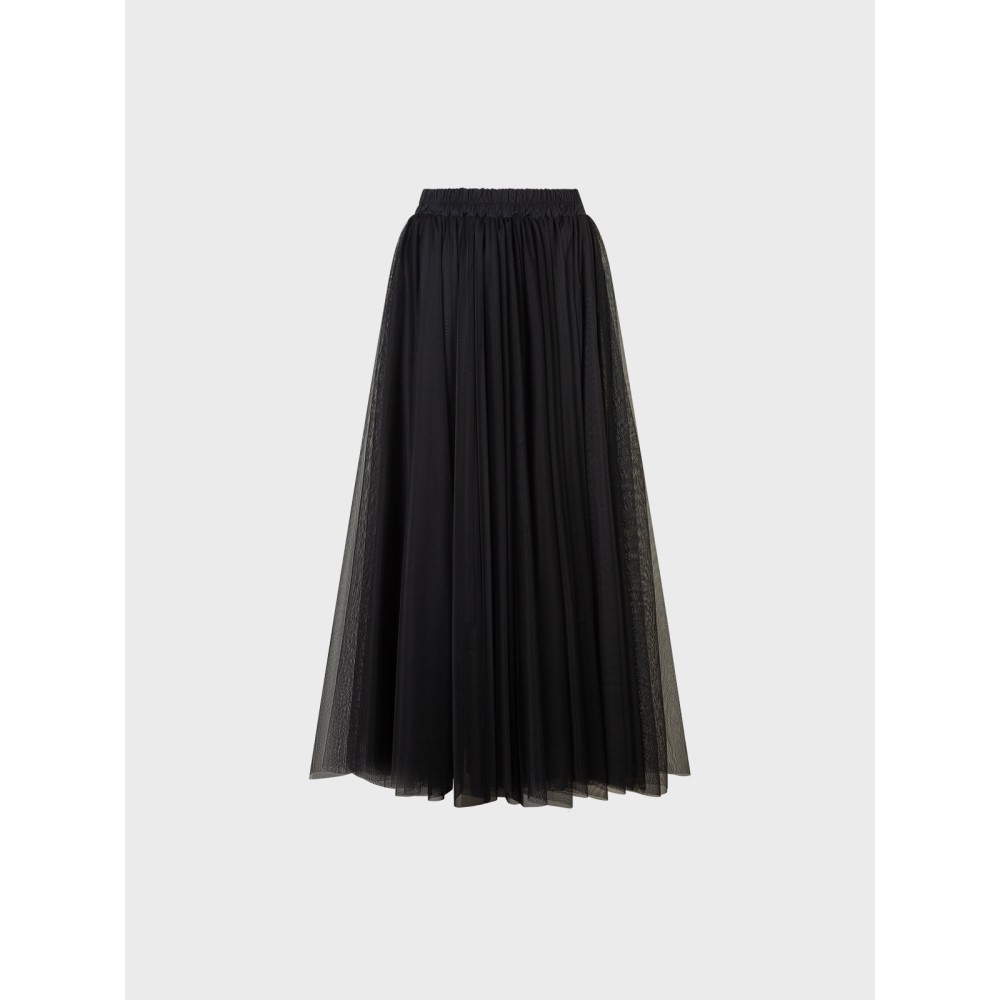 ΦΟΥΣΤA ΤΟΥΛΙΝΗ MΑΥΡΗ, ΨΗΛΟΜΕΣΗ & ΜΑΚΡΙΑ ΜΕ ΛΑΣΤΙΧΟ ΣΤΗ ΜΕΣΗ "STYLISHIOUS COLLECTION"